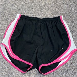 | nike | black and pink shorts